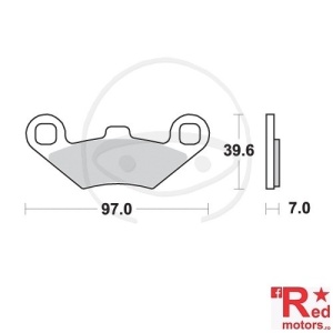 Placute frana fata SINTERED SI TRW ALTN 97x39.6x7