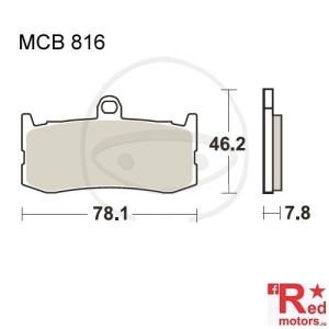 Placute frana fata SINTERED TRW ALTN 78.1x46.2x7.8 MCB816 pentru Triumph Daytona 675, Street Triple 675