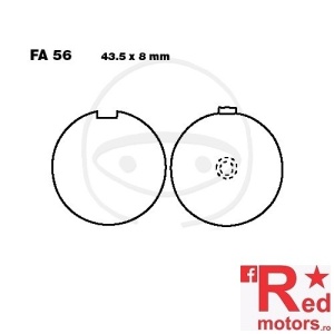 Placute frana fata sinterizate 43.5x8 EBC FA56 pentru Hyosung GA 125 2V, GF 125, Kreidler Florett 80, RS-G 50, Suzuki GP 125