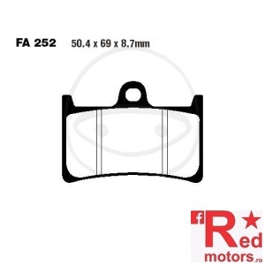 Placute frana fata sinterizate 50.4x69x8.7 EBC FA252 pentru Yamaha BT 1100, FJR 1300, FZ6 S2 600, MT-07 700, MT-09 850, TDM 900, XJR 1300, YZF 600