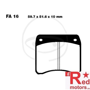 Placute frana fata sinterizate 59.7x51.6x10 EBC FA16 pentru Triumph T140 750 V, T150 750, TR7 750