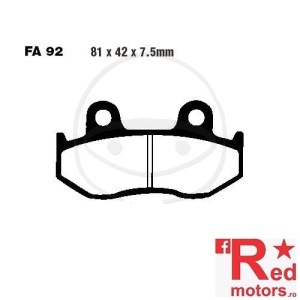 Placute frana fata sinterizate R 81x42x7.5 EBC FA92 pentru Honda CR 125, CR 250, MTX 80,  MTX 125, XL 350, XR 250, XR 600