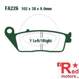 Placute frana fata STD EBC ALTN 102x38x9.0 FA226 pentru Honda CB 600, CBF 600, Triumph Speed Triple 750, Triple 675, Tiger 800