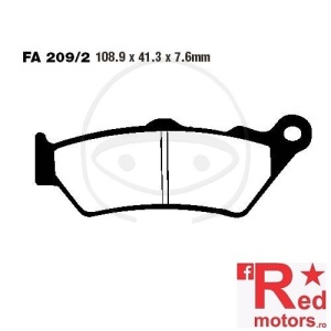 Placute frana fata STD EBC ALTN 108.9x41.3x7.6 FA209/2 pentru Honda CB 500, FX 650, NT 650,