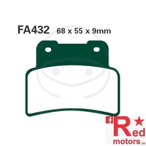 Placute frana fata STD EBC ALTN 68x55x9 FA432 pentru Aprilia Dorsoduro 750, Mana 850, RS 125, Yamaha MT 125, YZF-R 125