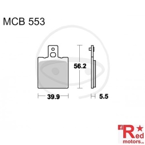 Placute frana fata STD TRW ALTN 39.9x56.2x5.5 MCB553