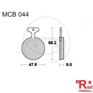 Placute frana fata STD TRW ALTN 47.9x68.2x9 MCB044 pentru Yamaha RD 250, RD 350, RD 400, XS 650