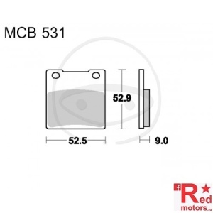 Placute frana fata STD TRW ALTN 52.5x52.9x9 MCB531 pentru Kawasaki Z 250, ZRX 1100, ZRX 1200, ZXR 400, Suzuki GS 500, GSF 1200