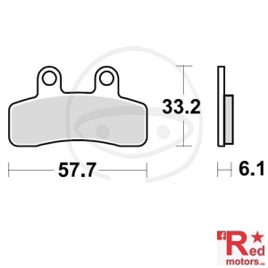Placute frana fata STD TRW ALTN 57.7x33.2x6.1 pentru Kreidler Galactica 20, Hiker 25, Jigger 50