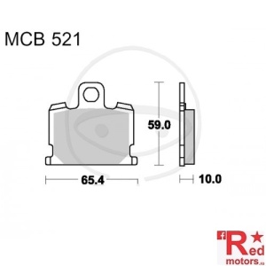 Placute frana fata STD TRW ALTN 65.4x59x10 MCB521 pentru Yamaha RD 50, RD 80, RD 250, RX 80, XJ 550, XV 1000