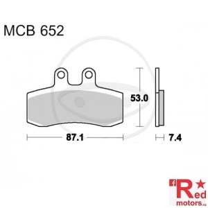 Placute frana fata STD TRW ALTN 87.1x53x7.4 MCB652 pentru Aprilia Pegaso 650, MZ/MUZ Baghira 660, SM 660