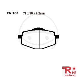 Placute frana spate SCOOTER SINTERED HH EBC 71x36x9.2 FA101 pentru Italjet Millennium 125, Malaguti Blog 125, MBK XC 125, Rex Speedy 125, Yamaha XC 125