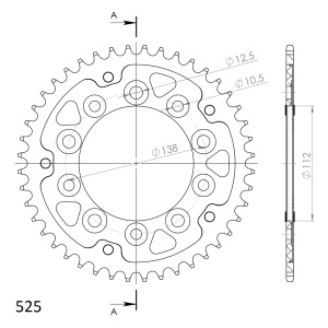 Rear sprocket SUPERSPROX STEALTH RST-1304:44-GLD auriu 44T, 525 - Img 2