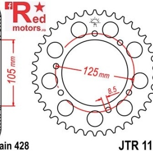 Foaie/pinion spate JTR1134.51 428 cu 51 de dinti pentru Derbi Mulhacen 125, Derbi Senda 125