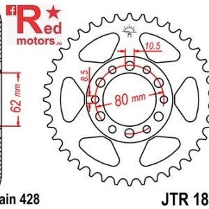 Foaie/pinion spate JTR1842.37 428 cu 37 de dinti pentru Yamaha DT 125, TW 125, XT 350