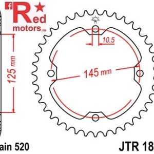 Foaie/pinion spate JTR1857.45 520 cu 45 de dinti pentru SMC/Barossa Black Hawk 250, Yamaha YFM 250, YFM 350