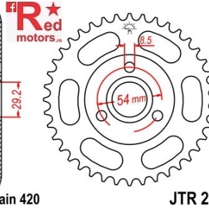 Foaie/pinion spate JTR255.42 420 cu 42 de dinti pentru Honda Z 50