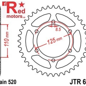 Foaie/pinion spate JTR610.51 520 cu 51 de dinti