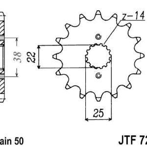 Kit de lant D.I.D Chain - Argintiu lant 420 D, Non-sealed, pinion fata JT, foaie spate JT pentru APRILIA RX 50 2006-2017 - Img 3