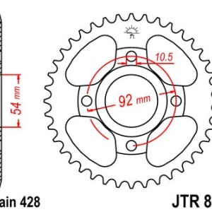 Kit de lant D.I.D Chain - Argintiu lant 428 VX, X-Ring, pinion fata SUPERSPROX, foaie spate JT pentru YAMAHA SR 125 1992-2003 - Img 5