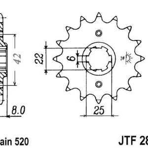 Kit de lant D.I.D Chain - Argintiu lant 520 VX, X-Ring, pinion fata JT, foaie spate JT pentru HONDA XL 600 R 1983-1987 - Img 3