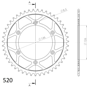 Kit de lant D.I.D Chain - Argintiu lant 520 VX, X-Ring, pinion fata SUPERSPROX, foaie spate SUPERSPROX pentru KAWASAKI KLX 400 2003 - Img 5
