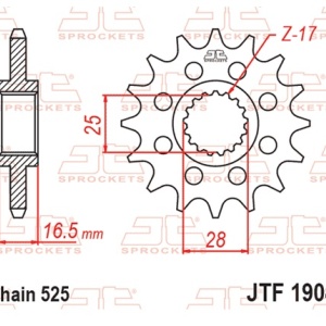 Kit de lant D.I.D Chain - Argintiu lant 525 VX, X-Ring, pinion fata JT cauciucat, foaie spate JT pentru KTM Adventure 1050 2015-2016 - Img 3