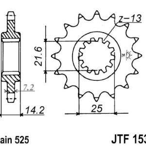 Kit de lant D.I.D Chain - Argintiu lant 525 ZVM-X, X-Ring, pinion fata JT, foaie spate JT pentru KAWASAKI ZR 750 Zephyr 1995-1999 - Img 3