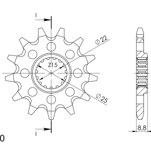 Kit de lant D.I.D Chain - Auriu lant 520 ERVT, X-Ring, pinion fata SUPERSPROX, foaie spate SUPERSPROX pentru BETA RR 450 2013-2014 - Img 3