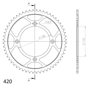 Kit de lant EK - Argintiu lant 420 DEH, Non-sealed, pinion fata SUPERSPROX, foaie spate SUPERSPROX pentru HONDA CR 80 R / RB 1996-2002 - Img 5