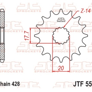 Kit de lant EK - Argintiu lant 428 SHDR, Non-sealed, pinion fata JT, foaie spate JT pentru YAMAHA YZ 85 2019-2025 - Img 3