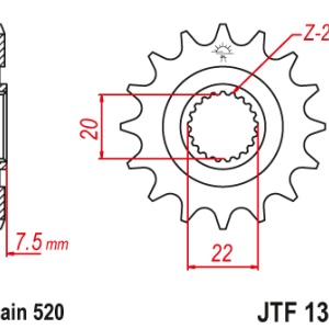 Kit de lant EK - Argintiu lant 520 DEX, X-Ring, pinion fata JT, aluminiu foaie spate JT pentru HONDA CR 125 R 2004-2007 - Img 3