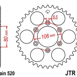 Kit de lant EK - Argintiu lant 520 DEX, X-Ring, pinion fata JT, foaie spate JT pentru APRILIA ETX 125 1999-2001 - Img 5