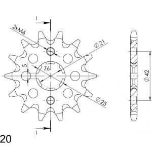 Kit de lant EK - Argintiu lant 520 DEX, X-Ring, pinion fata SUPERSPROX, foaie spate SUPERSPROX pentru YAMAHA WR 500 1992 - Img 3