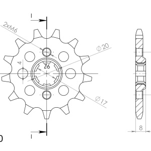 Kit de lant EK - Argintiu lant 520 DEX, X-Ring, pinion fata SUPERSPROX, foaie spate JT pentru HONDA CB 250 Two Fifty 1992-1998 - Img 3