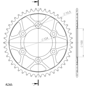 Kit de lant EK - Argintiu lant 520 SRO, O-ring, pinion fata SUPERSPROX, foaie spate SUPERSPROX pentru DUCATI Monster 600 City 1999-2000 - Img 5
