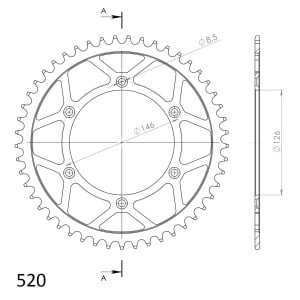 Kit de lant EK - Argintiu lant 520 SRO, O-ring, pinion fata SUPERSPROX, foaie spate SUPERSPROX pentru SUZUKI DR-Z 250 2001-2007 - Img 4