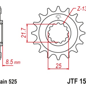 Kit de lant EK - Argintiu lant 525 SRO, O-ring, pinion fata JT, foaie spate JT pentru KAWASAKI ZX-9R Ninja 900 2002-2003 - Img 3