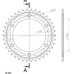 Kit de lant EK - Auriu lant 520 MVXZ, X-Ring, pinion fata JT cauciucat, foaie spate SUPERSPROX pentru KTM SMC 625 2004 - Img 5