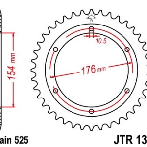 Kit de lant EK - Auriu lant 525 MVXZ, X-Ring, pinion fata JT, foaie spate JT pentru HONDA CB 1000 R, RA (ABS) 2018-2024 - Img 5