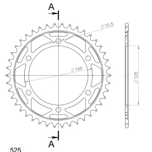 Kit de lant EK - Auriu lant 525 ZVX, X-Ring, pinion fata JT cauciucat, foaie spate SUPERSPROX pentru YAMAHA TDM 850 1996-1998 - Img 5