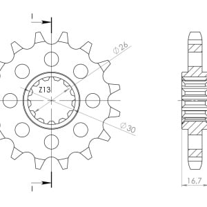 Kit de lant EK - Negru lant 530 MVXZ, X-Ring, pinion fata SUPERSPROX, foaie spate JT pentru HONDA CBF 1000 2011-2016 - Img 3