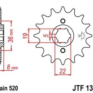 Pinion fata JT JTF 1336-12 12T, 520 - Img 2