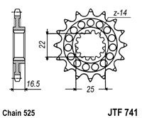 Pinion fata JT JTF 741-14 14T, 525 - Img 2