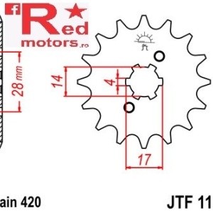 Pinion fata JTF 1127 cu 15 dinti
