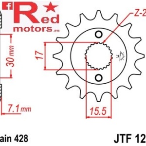 Pinion fata JTF 1257 cu 14 dinti