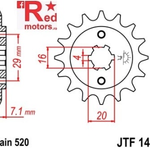Pinion fata JTF 1408 cu 15 dinti