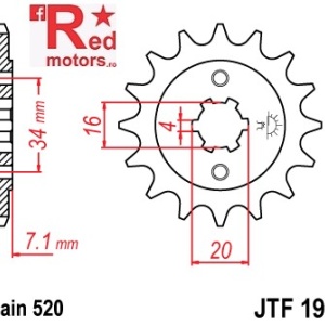 Pinion fata JTF 1903 cu 12 dinti