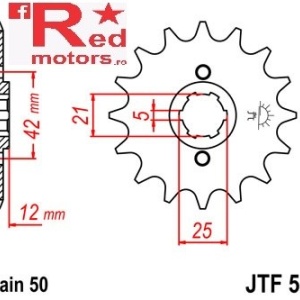 Pinion fata JTF 571 cu 17 dinti