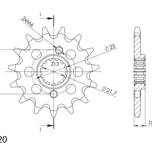 Pinion fata SUPERSPROX CST-308:15 15T, 520 - Img 2